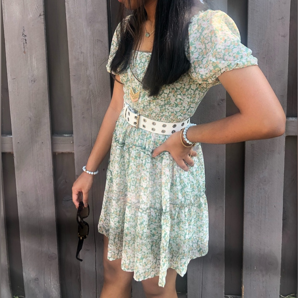 Floral Green Dress